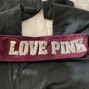 Black PINK yoga pants 💕💖 maroon band 💞❤️